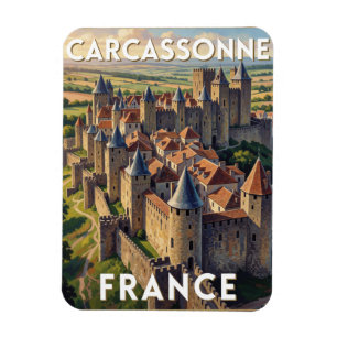 Ímã Cidade Medieval de Carcassonne França Viagem Histó