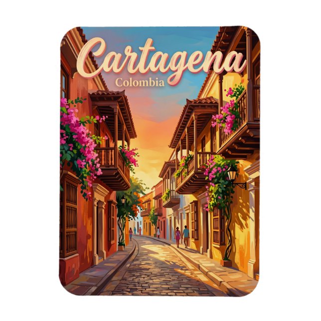 Ímã Cidade Murada de Cartagena Colômbia (Vertical)