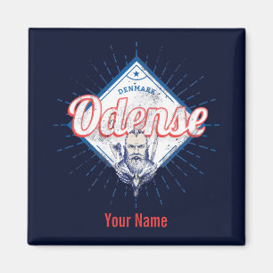 Imã Cidade Odense Dinamarca Retro Viking Vintage Souve