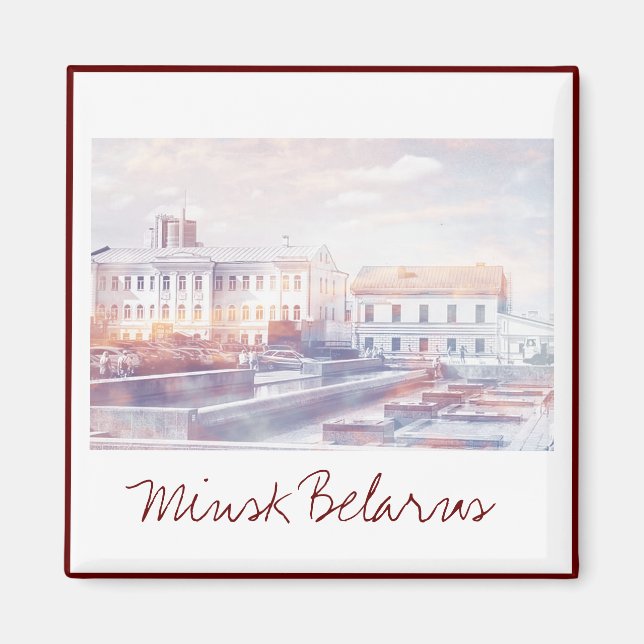 Imã Cidade View Cityscape Minsk Belarus Magnet (Frente)