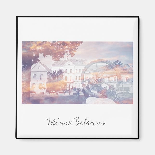 Imã Cidade View Cityscape Minsk Belarus Magnet (Frente)