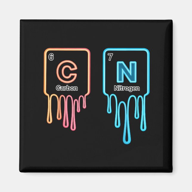Imã Ciência de Nitrogênio de Carbono Design Divertido  (Frente)