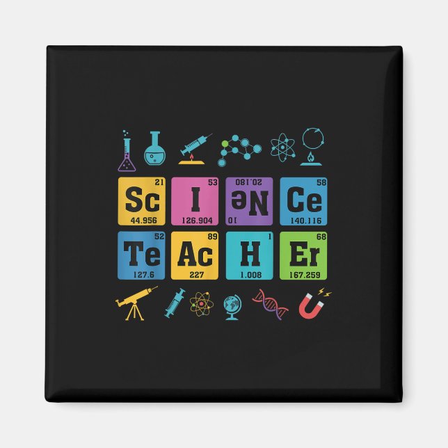 Imã Ciência Professor de Química Elementos de Mesa Per (Frente)