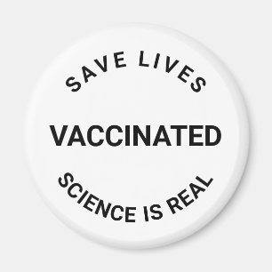 Imã Ciência vacinada é real, salva vidas preto branc