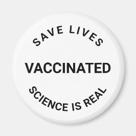 Imã Ciência vacinada é real, salva vidas preto branco