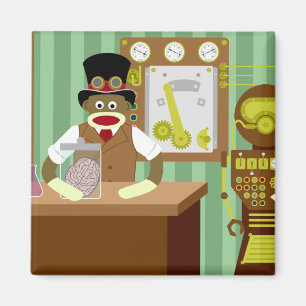 Imã Cientista de Steampunk do macaco da peúga
