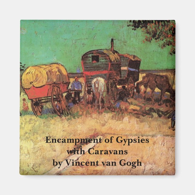 Imã Ciganos com caravanas por Vincent van Gogh (Frente)