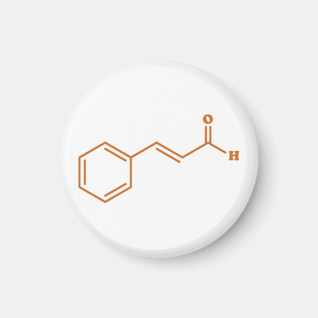 Imã Cinamaldeído Cinamaldeído Fórmula Química Molecula (Frente)