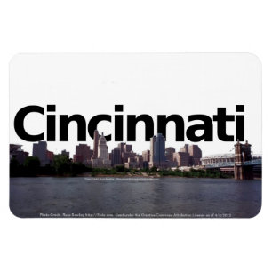 Ímã Cincinnati Skyline com Cincinnati no Céu