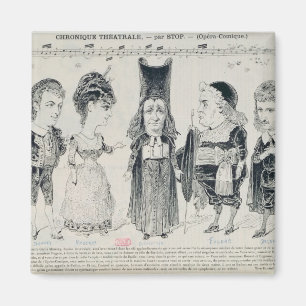 Imã Cinco caricaturas do molde de um francês