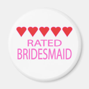 Imã "Cinco Corações de Bridesmaid"