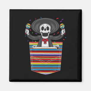 Imã Cinco De Mayo 2025 Calaca Blanket Pocket Serape Me