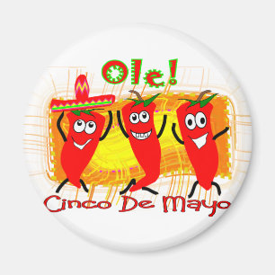 Imã Cinco de Mayo 3 pimentões de dança