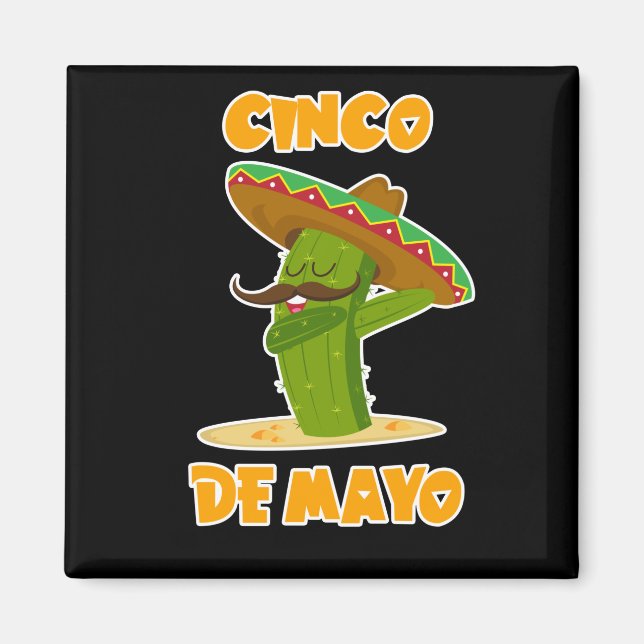 Imã Cinco De Mayo Dabbing Cactus (Frente)