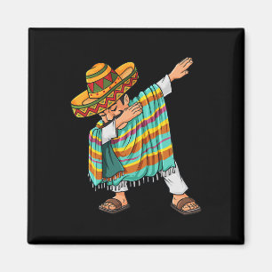 Imã Cinco de Mayo Dabbing Poncho Sombrero, divertido m