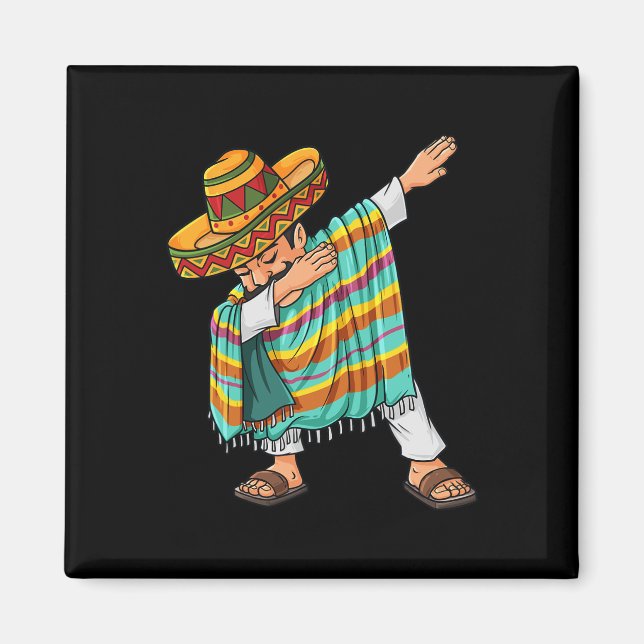 Imã Cinco de Mayo Dabbing Poncho Sombrero, divertido m (Frente)
