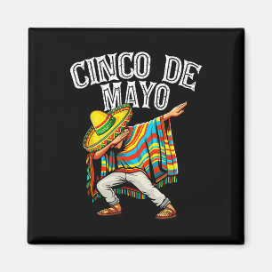 Imã Cinco De Mayo Dabbing Poncho Sombrero Hat mexicano