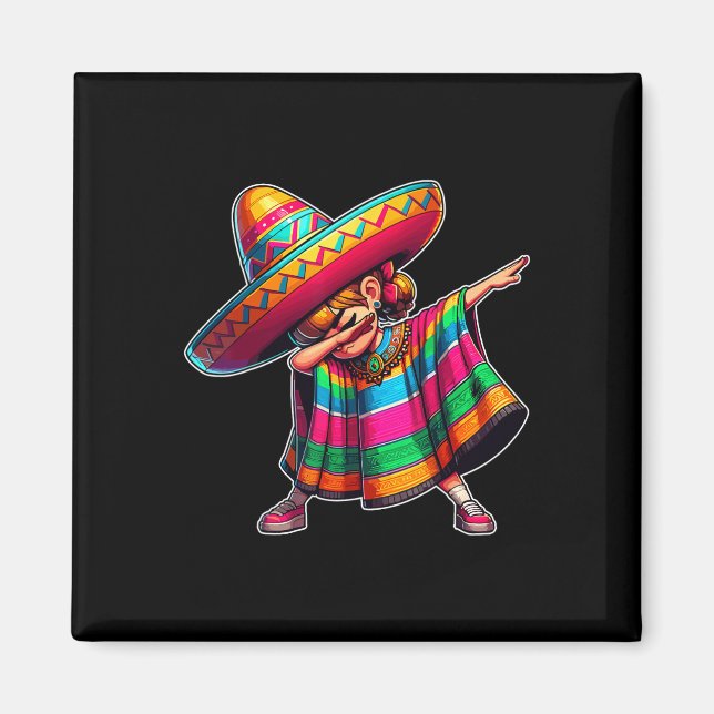 Imã Cinco De Mayo Dabbing Poncho Sombrero mexicano Dab (Frente)