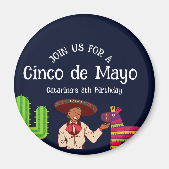 Imã Cinco de Mayo Festa de aniversário mexicana (Frente)