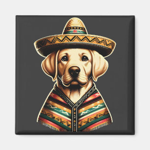 Imã Cinco de Mayo Labrador Retriever Poncho Sombrero