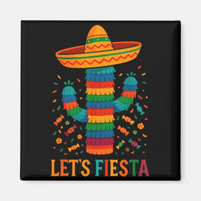 Imã Cinco de mayo mexican cactus party funny letsCinco (Frente)
