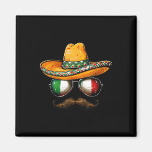 Imã Cinco de Mayo Sombrero Face Mustache Salva Homens