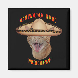 Imã Cinco De Meow Cat Cinco De Mayo México