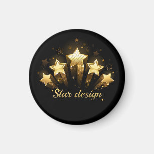 Imã Cinco estrelas douradas a preto
