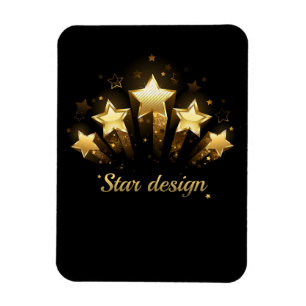 Ímã Cinco estrelas douradas a preto
