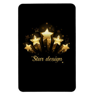 Ímã Cinco estrelas douradas a preto