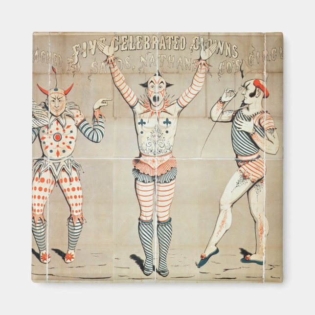 Imã Cinco Palhaços Celebrados Conectados a Areia (Frente)