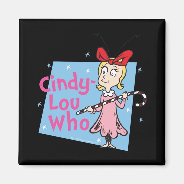 Imã Cindy Lou Who Candy Cane T Shirt  (Frente)