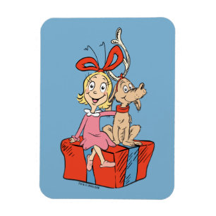 Ímã Cindy Lou Who e Max em um Presente
