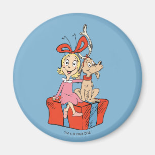 Imã Cindy Lou Who e Max em um Presente
