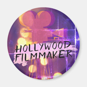 Imã Cineasta Modern Retro Hollywood em Rosa