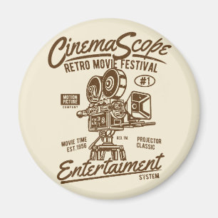 Imã Cinema Scope Classic Retro Hollywood Camera Movime