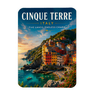 Ímã 🌅 Cinque Terre Itália Vila Costeira