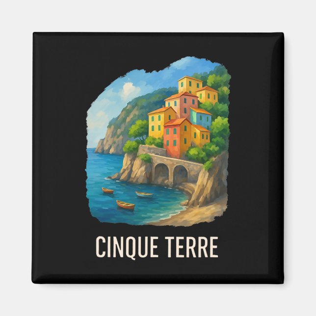Imã Cinque Terre Viagem Itália Escapada Costa de Monte (Frente)