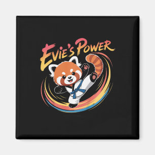 Imã Cinto Azul de Taekwondo Karatê do Panda Vermelho P