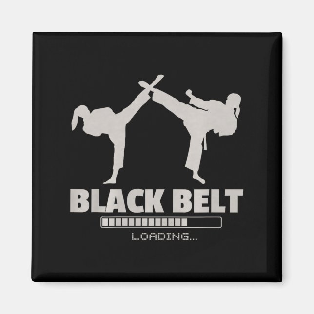 Imã Cinto Preto Carregando Karate Premium Tri-Blend (Frente)