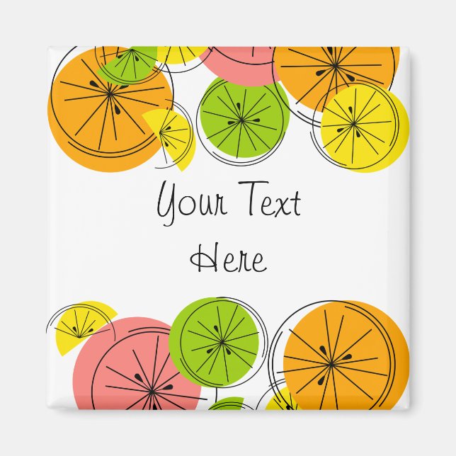 Imã Cinza de ímã de Texto Citrus (Frente)
