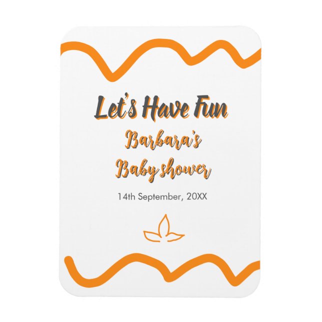 Ímã Cinza-de-laranja retro-espanhol chá de fraldas boh (Vertical)