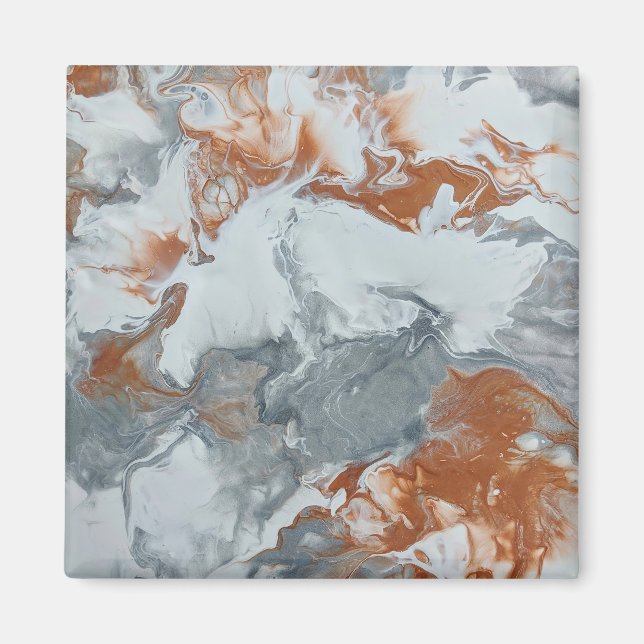 Imã Cinza de pintura acrílica de cobre Fundo de Abstra (Frente)