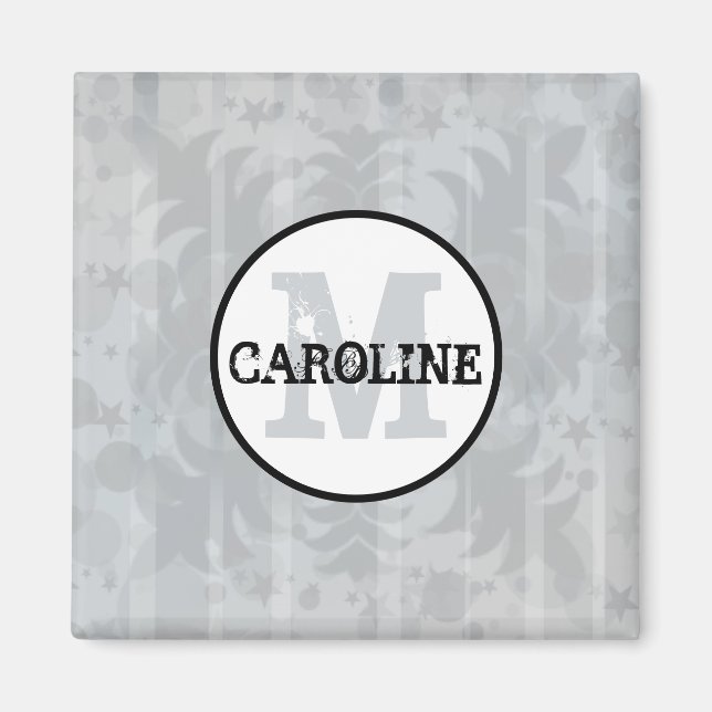 Imã Cinza de prata mostra estrelas modernas de monogra (Frente)