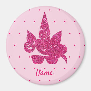 Imã Cinza de sol fofo cor-de-rosa-Unicorn