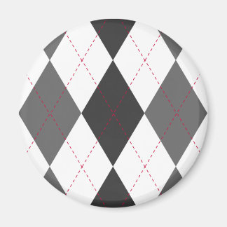 Imã Cinza e Magneta Red Argyle