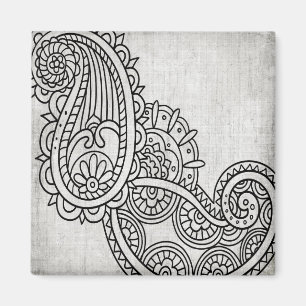 Imã Cinza Mehndi Motif Magnet