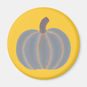 Imã Cinza Pumpkin Laranja Luzes de Dia das Bruxas