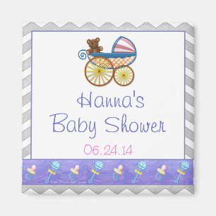 Imã Cinza Rainy Sky Chevron e Purple Baby