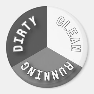 Imã Cinza Reversível De Lavagem De Disco A Correr Suja